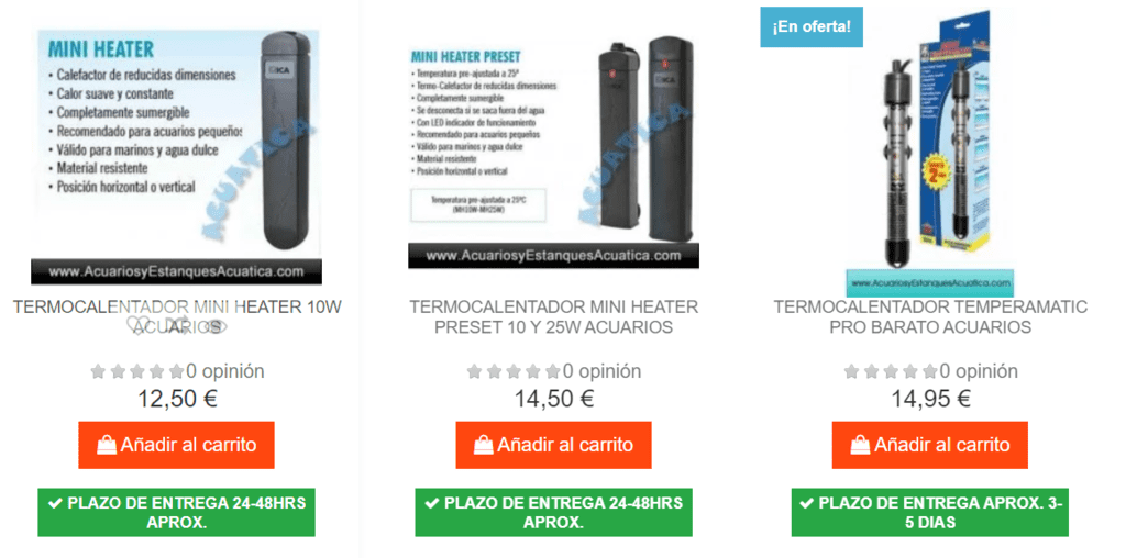 termocalentadores acuario