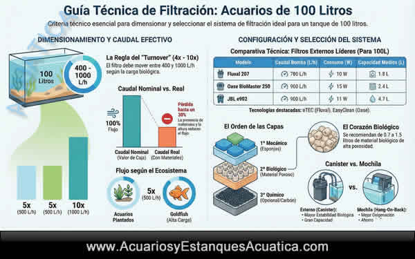 filtro para acuario 100 litros